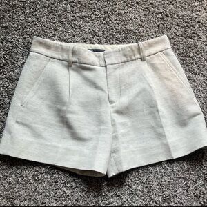 Vince Cotton Linen Shorts Beige High Waisted Minimalist Capsule Sophisticated